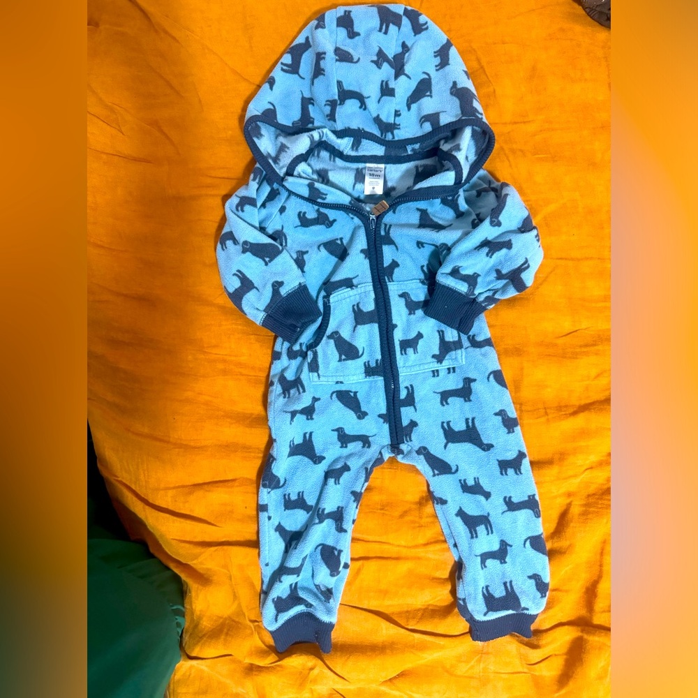 Carters fall/winter fleece jampsuit hoodie 12-18m